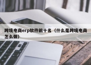 跨境电商erp软件前十名（什么是跨境电商怎么做）