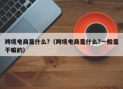 跨境电商是什么?（跨境电商是什么?一般是干嘛的）