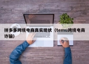 拼多多跨境电商真实现状（temu跨境电商诈骗）