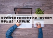 哪个跨境电商平台适合新手创业（哪个跨境电商平台适合个人卖家创业）